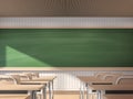 Modern contemporary classroom with empty blackboard 3d render Royalty Free Stock Photo