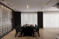 Modern Contemporary dining room interior. warm and black tone Royalty Free Stock Photo