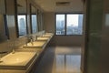 Modern and contemporary interior of public restroom,