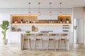 Modern contemporary kitchen white and wood interior design