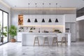 Modern contemporary kitchen white and wood interior design