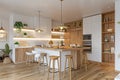 Modern contemporary kitchen white and wood interior design