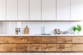 Modern contemporary kitchen white and wood interior design