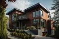 modern and contemporary residential home, with sleek lines and glass exterior