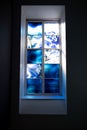 Modern contemporary stained glass window
