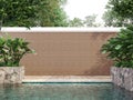 Modern contemporary style swimming pool terrace 3d render