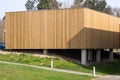 Wood paneling building facade