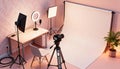 Professional Home Content Creator Studio Setup for Photography and Videography Royalty Free Stock Photo