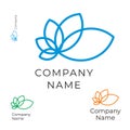 Modern Contour Flower Logo Identity Brand Icon Symbol Concept Set Template