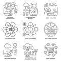 Modern contour icons database processing methods of data.