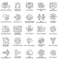 Modern contour icons database processing methods of data. Royalty Free Stock Photo