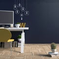 Modern contrast interior in the style loft, a place for study, c Royalty Free Stock Photo