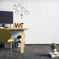 Modern contrast interior in the style loft, a place for study, c Royalty Free Stock Photo