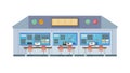 Modern Control Room with Computers Data Screens, vector design Generative AI Royalty Free Stock Photo