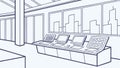 Modern Control Room with Multiple Computer Monitors Vector, vector design Generative AI Royalty Free Stock Photo