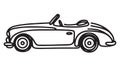 Modern Convertible Car Line Art Silhouette Illustration Design Royalty Free Stock Photo