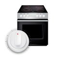 Modern cooker with button/knob isolated