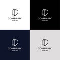 Modern and cool king shield emblem logo design