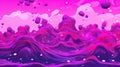 modern cool pink inspired cartoon waves, wallpaper design, ai generated image