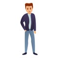 Modern cool student icon, cartoon style Royalty Free Stock Photo