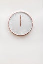 Modern copper and white decorative wall clock Royalty Free Stock Photo