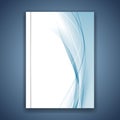 Modern copybook brochure cover design wave layout