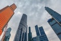 Modern corporate buildings against the gloomy sky. high-rise buildings and skyscrapers Moscow International Business Center Mosco Royalty Free Stock Photo