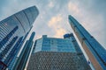 Modern corporate buildings against the gloomy sky. high-rise buildings and skyscrapers Moscow International Business Center Mosco Royalty Free Stock Photo