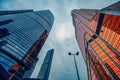 Modern corporate buildings against the gloomy sky. high-rise buildings and skyscrapers Moscow International Business Center Mosco Royalty Free Stock Photo