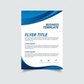 Modern corporate business flyer design template. Blue gradient Wave Business flyer design background Royalty Free Stock Photo