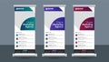 Modern corporate business roll up standee or x banner design layout template. Creative business vertical rollup, pull up, flag- Royalty Free Stock Photo