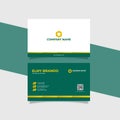 Modern Corporate Identity Business Card Template with Logo Placement Green and Yellow Color Royalty Free Stock Photo