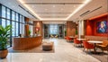 Modern Corporate Office Lobby With Elegant Reception Desk And Comfortable Seating In Bright Interior Space Royalty Free Stock Photo