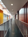 Modern corridor in a building of Belleville architectural school, Paris Royalty Free Stock Photo