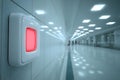 Modern Corridor with Illuminated Emergency Button in Institutional Setting Generative AI Royalty Free Stock Photo