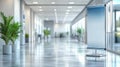 Modern corridor with plants and a blank board for presentations in a well-lit space Royalty Free Stock Photo