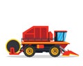 Modern Cotton Harvesting Machine Agriculture Farm Vehicle Illustration