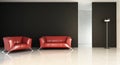 Modern Couch to face a blank wall Royalty Free Stock Photo