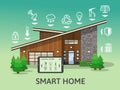 Modern Country Big Smart Home. Royalty Free Stock Photo