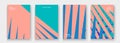 Modern cover collection design vector. Abstract retro style pastel pink blue lines texture. Striped trend background. Futuristic Royalty Free Stock Photo