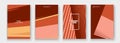 Modern cover collection design vector. Abstract retro style pink red orange lines texture. Striped trend background. Futuristic Royalty Free Stock Photo