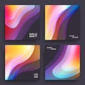 Modern Covers Template Design. Fluid colors. Set of Trendy Holographic Gradient shapes for Presentation, Magazines, Flyers. EPS 10 Royalty Free Stock Photo