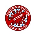 Modern Covid-19 Coronavirus logo.