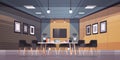 modern coworking area office interior empty no people open space cabinet conference meeting room Royalty Free Stock Photo