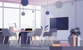 modern coworking area office interior empty no people open space cabinet room with furniture horizontal Royalty Free Stock Photo