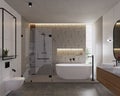 Modern cozy bathroom with marmer stone Royalty Free Stock Photo