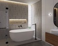 Modern cozy bathroom with marmer stone