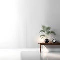 A modern and cozy interior with a plant in a vase as the focal point Royalty Free Stock Photo