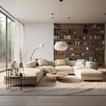 Modern and Cozy Living Room Interior with Stylish Decor and Comfortable Seating Area