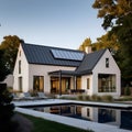 Modern cozy and luxury house with pool and solar panel